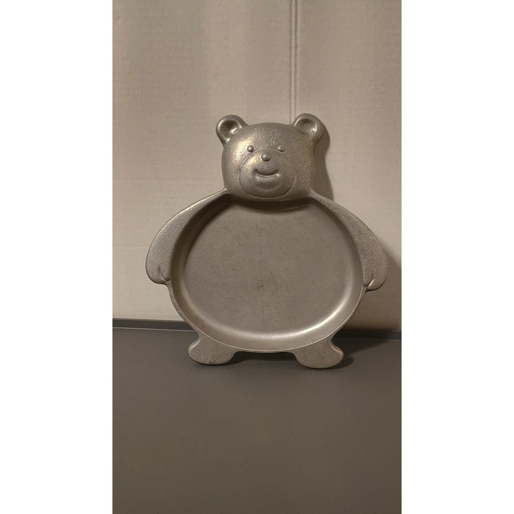 Carson Statesmetal Bear Tray Unisex OS Silver Good Vintage Cast Aluminum Dish